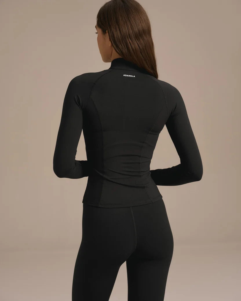 Noir Long Sleeve Zip Up Top