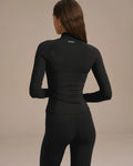 Noir Long Sleeve Zip Up Top